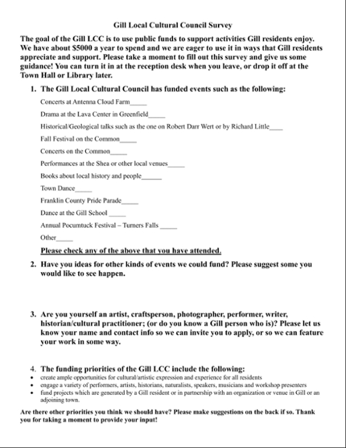 Share Your Thoughts on Gill Arts & Culture (2025 edition)