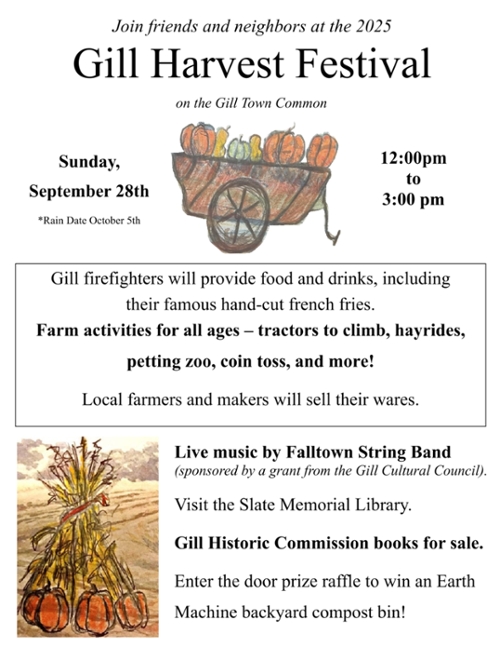 SAVE THE DATE for the Gill Harvest Festival